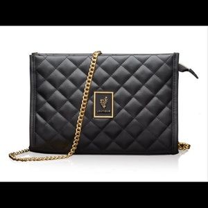 Younique black bag with gold chain